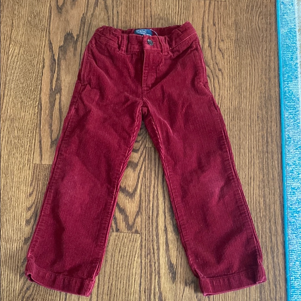 Kids Red Corduroy Pants